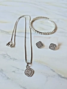 Collana donna/adolescente orecchini bracciale strass set gioielli moda ballo - Foto 1 di 9