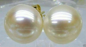 Großhandel AAA++ riesige Südsee 11-12 mm weiße Perlenohrringe 14k Gold - Bild 1 von 3