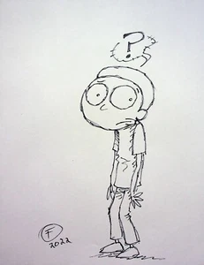 Rick and Morty Tintado a Mano FUENTE JOHN FIRMADA Convención Arte 8.5x11 Pin-up Art - Imagen 1 de 2