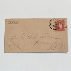 1904 Metropolis Illinois Two Cent Postal Stationery Cover - Picture 1 of 3