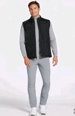 Chaleco acolchado de golf Walter Hagen negro con cremallera completa híbrido P11 para hombre Foto 1 de 4