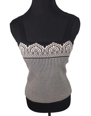 Vintage St. John Knit Black & White Cami Tank Size M Dark Academia Office  - Image 1 of 4