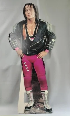 Póster Standee Bret Hart WWE WWF Hitman RECORTE DE CARTÓN de colección 1995 EE. UU. Foto 1 de 4