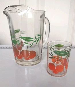Vintage MCM Pitcher and Juice Glass Set Anchor Hocking - Picture 1 of 6