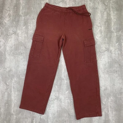 TNA Mega Sweatfleece Sweatpants Womens S Red Cozy Fleece Wide Leg Cargo Aritzia - Image 1 of 4