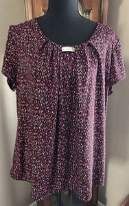 Notations Women XL Pullover Blouse Design Multicolor Geometric Design - Picture 1 of 9