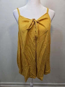 Torrid Damen Tanktop Bluse zum Binden Größe 0 Senfgelb Peek A Boo Top - Bild 1 von 4