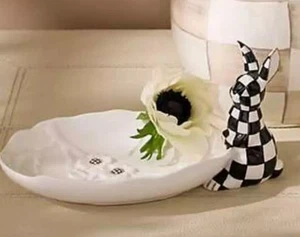 [MacKenzie-Childs] weißes Kaninchen Keramik Schmuck Tablett-neu - Bild 1 von 2