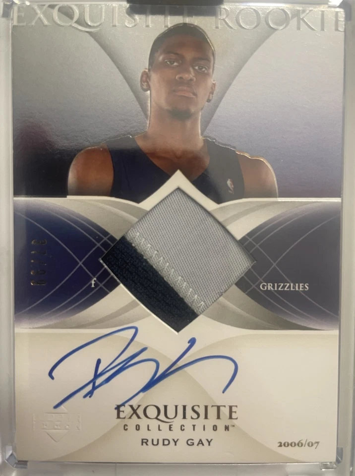 2006-07 Exquisite Collection RUDY GAY Rookie Patch Auto RC SP 37/99 - Image 1 of 2