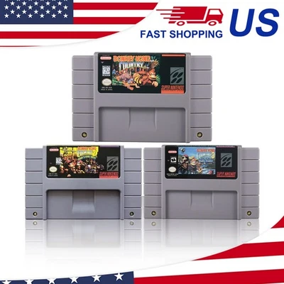 Donkey Kong Country Cartridge Classic Super Game Card Nintendo SNES Console US