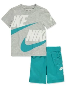 Nike Boys' Futura Shorts Sets Color: aqua Size: 4 - Picture 1 of 8