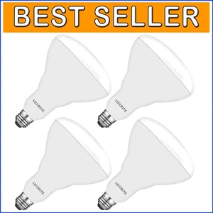 Dimmable BR40 LED Light Bulbs, 13W, 1100 Lumens, 3500K Natural White - 4 Pack - Picture 1 of 8