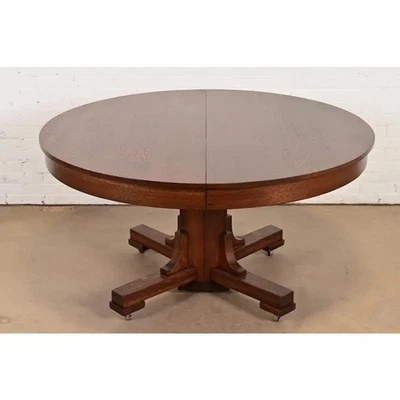 Stickley Brothers Style Arts & Crafts Extension Dining Table, Newly Refinished - Image 1 of 4
