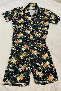 Romper Jack MENS Romper Jumpsuit Shorts SZ Small Floral / Hawaiian - Picture 1 of 12
