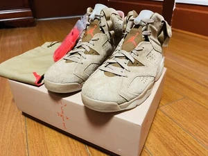 Size 6.5 - Jordan 6 Retro x Travis Scott British Khaki - Picture 1 of 3