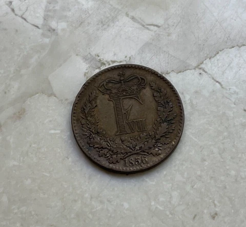 1856 Denmark 1 One Skilling Rigsmont  bg Cover