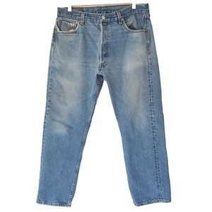 Vintage Levis 501 Blue Jeans Size 34x28.5 Distressed Made in USA Blank Red Tab - Picture 1 of 11