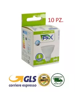 10 PZ. PAX LIGHT FARETTO LED LUCE NATURALE GU10 6W 480LM 4000K GU10 A+ - Foto 1 di 1