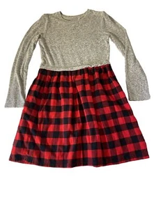 Vestido Suéter Gap Kids XXL Gris Cuadros Búfalo Invierno Vacaciones Rojo Negro - Imagen 1 de 9
