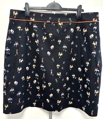 New! Laura Ashley UK20 black cotton lined straight skirt with table/desk pattern - Image 1 of 4