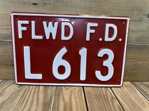 Metal Fire Station Sign Floodwood Minnesota 9 7/8" by 14 7/8" - Picture 1 of 13
