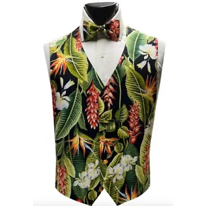 Gilet smoking formale allo zenzero hawaiano e cravatta con fiocco - Foto 1 di 1