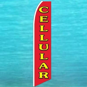CELLULAR FLUTTER FEATHER FLAG Swooper Tall Cell Phone Advertising Sign Banner - Picture 1 of 6