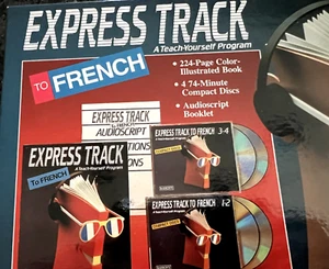 Express Track nach Französisch: 4 CDs mit Buch - Audiokassette - WIE NEU - Bild 1 von 5