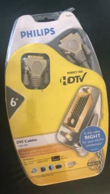 Cabo Philips DVI 6 pés HDTV Home Theater ouro 24K NOVO 6 pés - Imagem 1 de 4