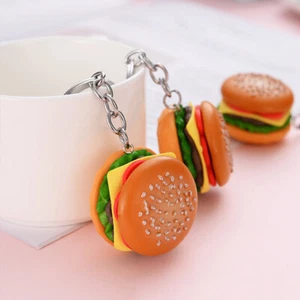 Hamburger Key Chain Hanging Ornament Simulation Food Pendant Key Ring Ornament - Picture 1 of 12