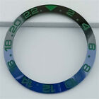 38mm Ceramic Slope Blue+Black Ring Green Font GMT Watch Bezel Ring for SUB