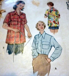 *LOVELY VTG 1950s BLOUSE McCall Sewing Pattern 10/28.5 - Picture 1 of 1