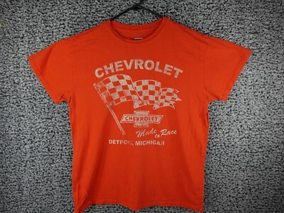 Camiseta GM Chevrolet Motor Company Original Hecha para Carrera Naranja Talla Grande DEFECTOS Foto 1 de 4
