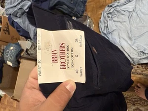 Brian Brothers Men’s Work Pants 40 X 34 Shiny Navy Good Quality Comfortable - Picture 1 of 4