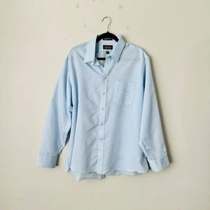 Austin Manor Performance Plus Light Blue Striped Button-Up Shirt Men’s Size 17 - Picture 1 of 9
