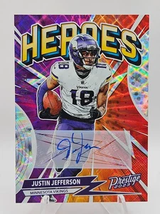 2023 Panini Prestige Heroes Justin Jefferson Auto SSP 25/25 #H-8 Vikings - Picture 1 of 2