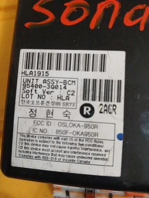 Módulo de control de carrocería Hyundai Sonata 2014 #95400-3Q014 Foto 1 de 3