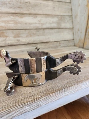 Espuelas pesadas montadas en plata marcadas doble montaje  Foto 1 de 4