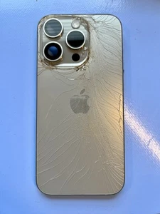 iPhone 15 Pro White Frame Housing Replacement With Small Parts OEM- CRACKED BACK - Zdjęcie 1 z 2