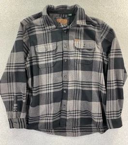 ORVIS Men's 2XL XXL Black Gray Plaid Flannel Long Sleeve Shirt Jacket Shacket - Picture 1 of 11