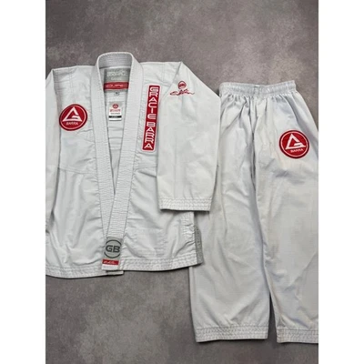 Gracie Barra Jóvenes Niños Y6 Jiu Jitsu Gi Uniforme Conjunto Blanco Equipo Artes Marciales Foto 1 de 4
