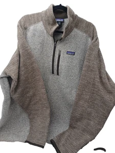 Patagonia Better Sweater Men's 3XL 1/4 Zip Pullover Worn Wear Jacket Tan/Brown - Picture 1 of 8