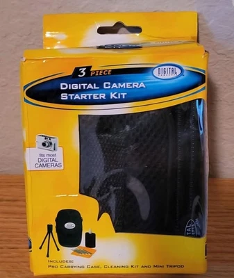 Kit de acessórios para câmera digital com estojo, mini tripé e kit de limpeza de lentes - Imagem 1 de 2