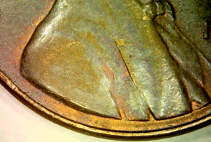 1950 P Error Die Crack Lincoln Wheat Cent A1 - Picture 1 of 3