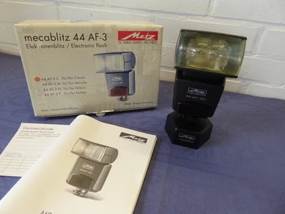METZ Mecablitz 44 AF-3C Elektronenblitz Canon EOS Autofocus Spiegelreflexkamera - Bild 1 von 4