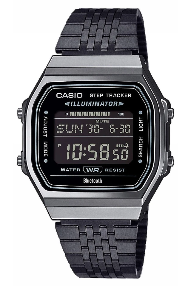 Orologio Casio Bluetooth Steptracker Acciaio Iconic ABL-100WEGG-1BEF Nero