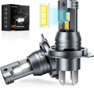 2pcs ZETHORS LED 6000K H4 Wireless Headlight Bulbs With Cooling Fan. Cool White - Picture 1 of 7