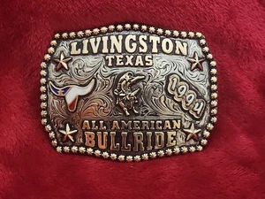 Rodeo X~Treme Bull Riding Champion Trophy Buckle☆Livingston Texas☆1994☆Selten☆949 - Bild 1 von 14