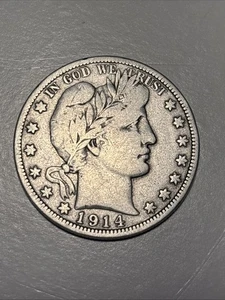1914-S Barber Half Dollar 50c Coin San Francisco Mint Rare Key Date +NICE+ - Picture 1 of 8