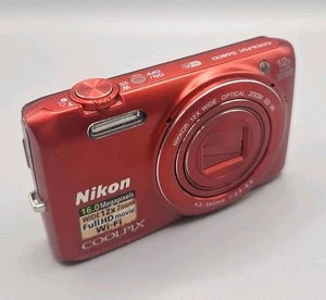 Nikon Coolpix S6800 Digital Camera, Red SPARES ONLY, Does Not Turn On. - Picture 1 of 7